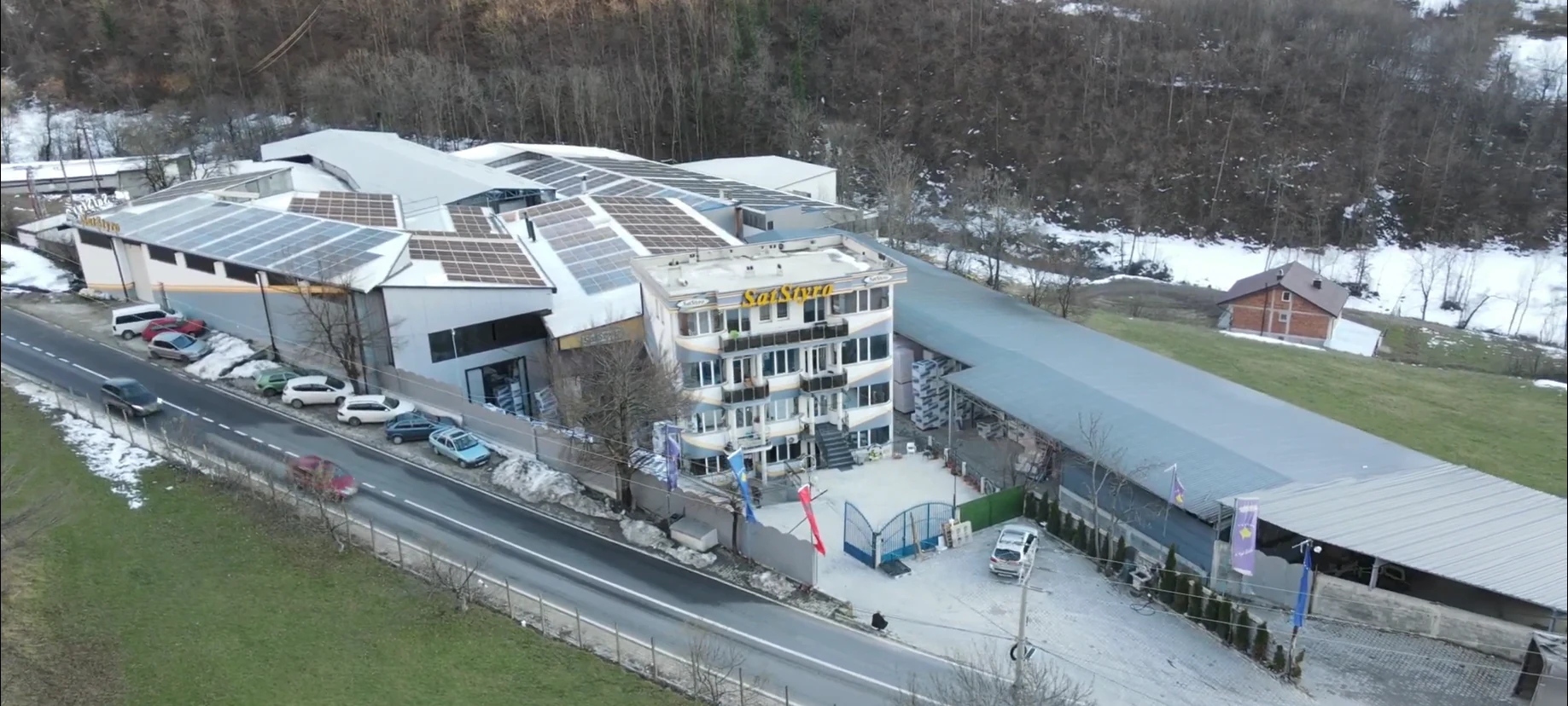 Real SatStyro factory aerial view